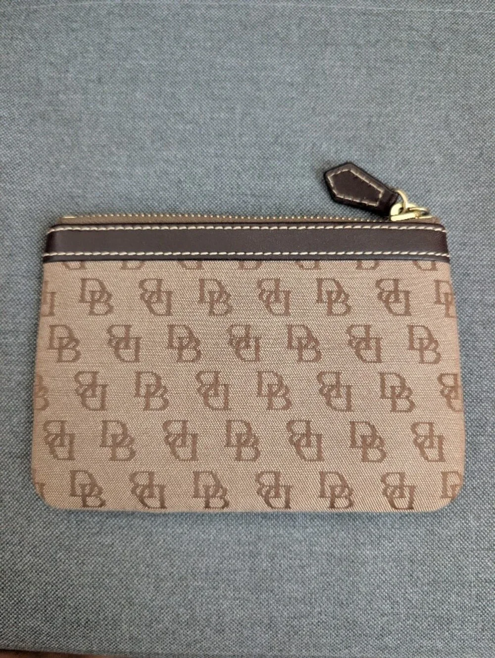 Dooney & Bourke Brown Monogram Zip Wallet